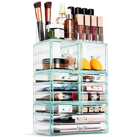 Sorbus Cosmetic Makeup and Jewelry Storage Case Tower Display Organizer - Spacious Design - Great for Bathroom Dresser Vanity and Countertop (Marble)