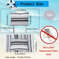 thumbnail image 3 of Silla de playa plegable de lona con almohada, 44 x 17 pulgadas, rayas grises y negras, para salón informal, de repuesto, para exteriores, 3 of 9