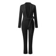 thumbnail image 3 of Aayomet Workout Jumpsuits For Women 2023 Women's Fashion Solid Color Lacing Deep V Casual Jumpsuit,Black L, 3 of 5