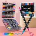 thumbnail image 6 of NWOKYZGH High-brightness Two-color Glitter Marker Pen Overstriking Pearlescent Glitter Pen Student Notebook Fluorescent Marker Pen 60ml, 6 of 6