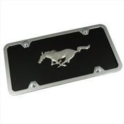 AUTO GOLD PMUSCBK Mustang Acrylc Chrome & Black License Plate