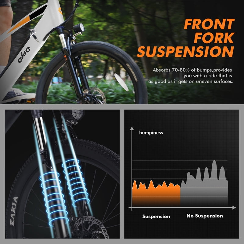 Qlife Cityone SO Electric Bike for Adults 26" Ebike,Built-in Removable Battery, Peak 1200W Motor Ebikes with 21 Speed Carbon Steel Mountain Bicycle Orange