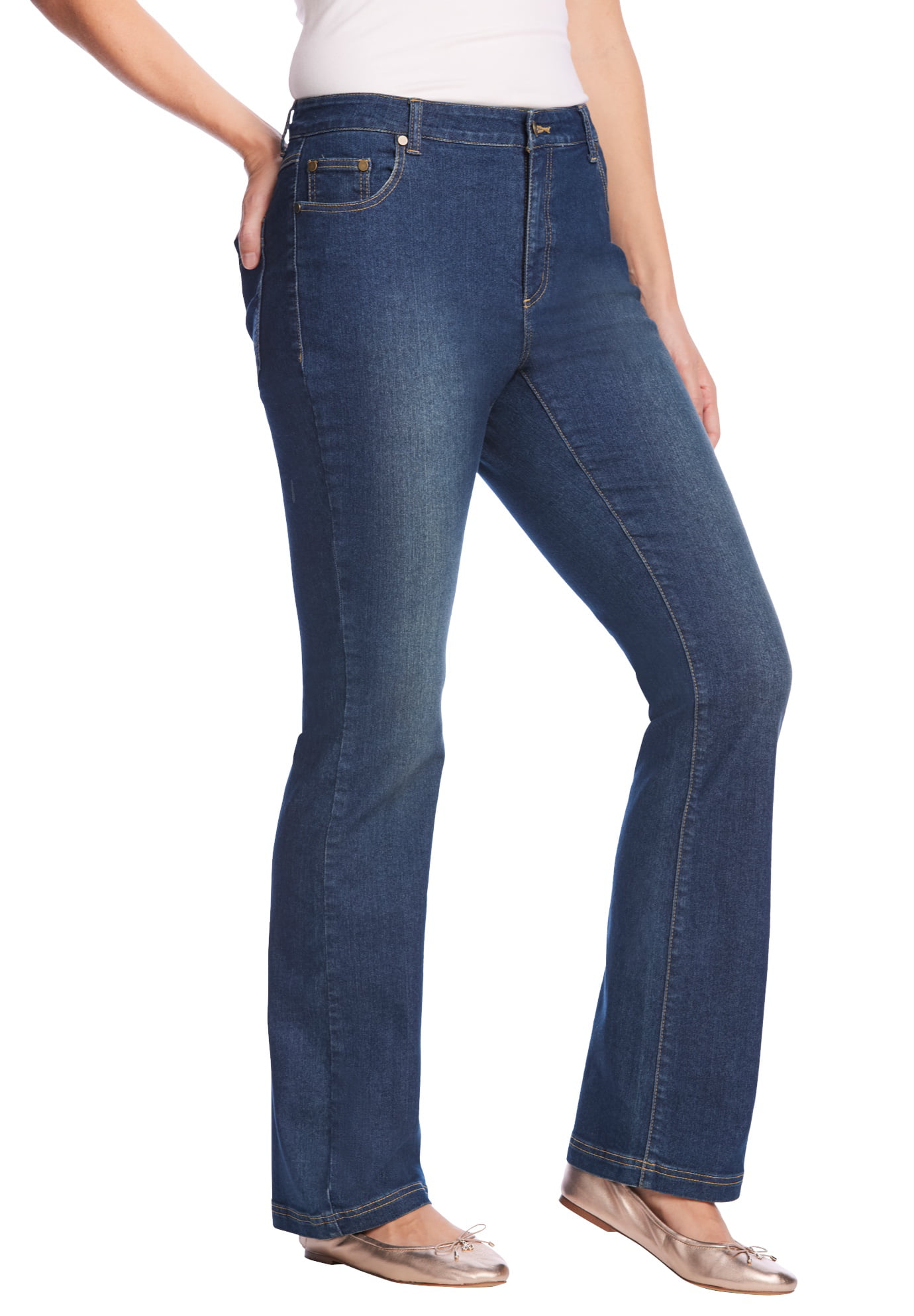 Woman Within - Woman Within Women's Plus Size Bootcut Stretch Jean Jean ...