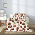 thumbnail image 2 of Throw Blanket for Couch Sofa and Bed, Chocolate Cake Print Super Soft Plush Throw Blanket, Fuzzy Cuteness Comfy Warm Washable Flannel Blanket & Throws for All Season 40"x30", 2 of 5