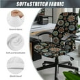 thumbnail image 3 of FKELYI Office Chair Cover with Armrest Covers 3 Pcs Set Swivel Chair Slipcover Bohemian Lotus Flower Print Computer Chair Protector for Home Office Decor, Large, 3 of 6