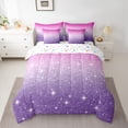 thumbnail image 2 of Castle Fairy Bling Glitter Print Twin Bedding Sets,Dreamy Princess Bedding Comforter Set, 2 of 8