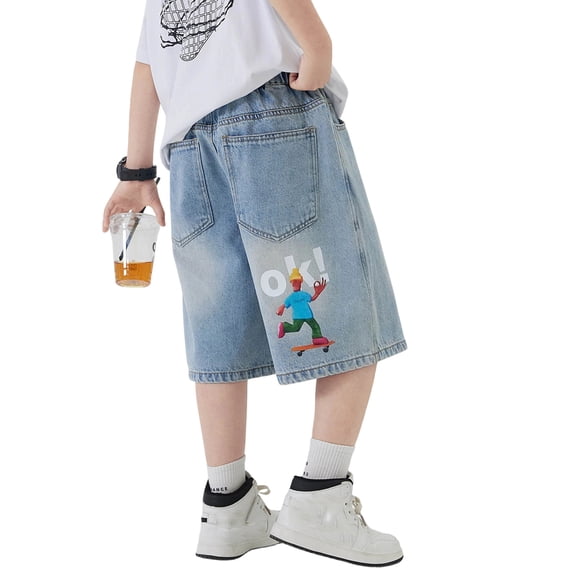 Byoo Solid Drawstring Athletic Shorts for Boys Casual Shorts Outdoor Bottoms,Blue