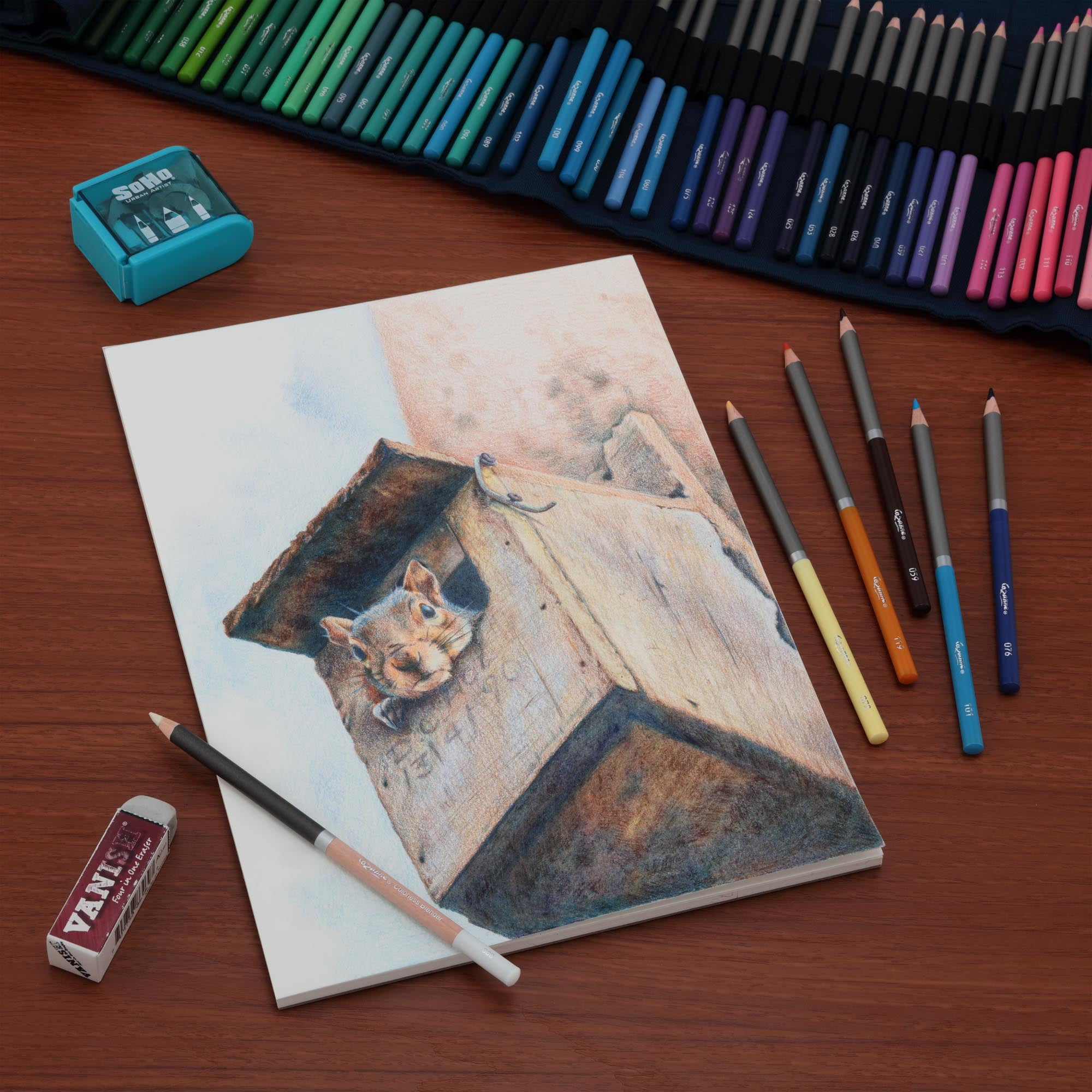 Cezanne 100% Cotton Colored Pencil Pads, 11x14" - 20 Sheets Acid-Free, Fine-Textured Paper, 122 lb., Graphite and Charcoal Compatible