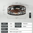 thumbnail image 6 of Canddidliike Caged Ceiling Fan with Light, Bladeless Industrial Ceiling Fan with Remote for Kitchen, Farmhouse, Bedroom, Walnut, 6 of 6