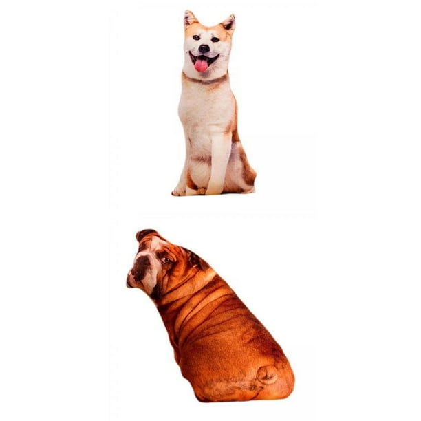 Set de Cojines de Peluche con Estampado de Mascotas, Lavables; 2 Unidades Diseño Canino Peluche Almohada Cojines Lavables