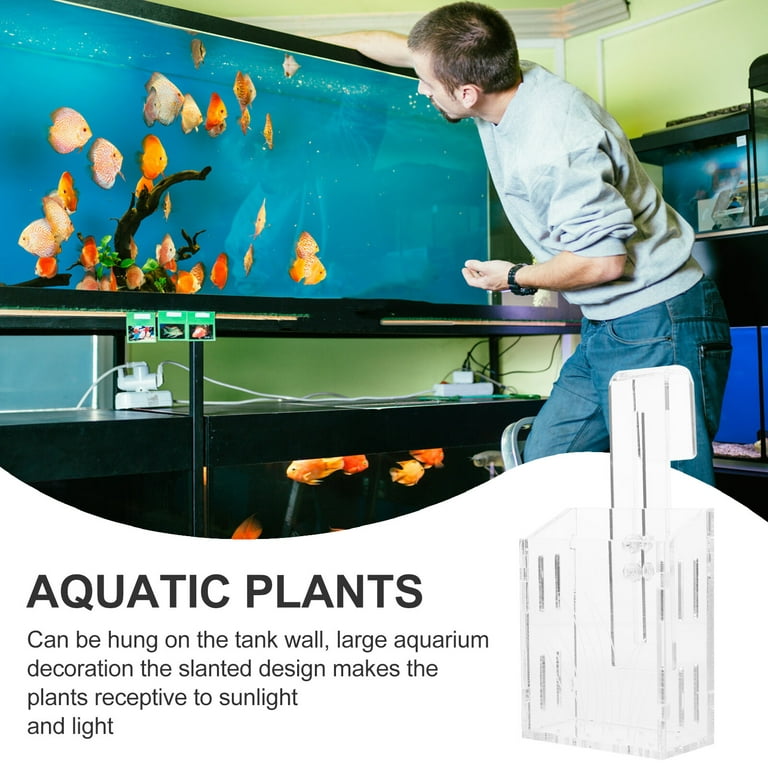 Acrylic Fish Tank Water Planter Hanging Aquatic Plant Holder