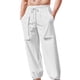thumbnail image 1 of Pantalones largos de moda para hombre con cordón, cintura elástica, color sólido, pantalones casuales largos, pantalones para hombre, 1 of 1