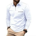 thumbnail image 6 of Pullove Shirts Autumn Casuals Lapels Long Sleeve Tops Sport Zip T-Shirt Men's, 6 of 11