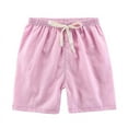 thumbnail image 2 of Shldybc Toddler Kids Baby Boy Girls Fashion Cute Solid Color Linen Pants Sports Casual Shorts( 3-4 Years, Purple ), 2 of 4
