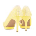 thumbnail image 4 of XYD Women Bridal D'Orsay Pearl Pointed Closed Toe Pumps Outer Low Platform Mid Heels Slip-on Elegant Prom Shoes Size 7 Yellow, 4 of 4