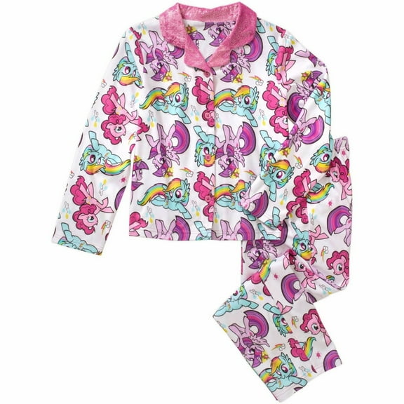 My Little Pony 2 PC Long Sleeve Coat Pajama Set Girl Size 6/6X