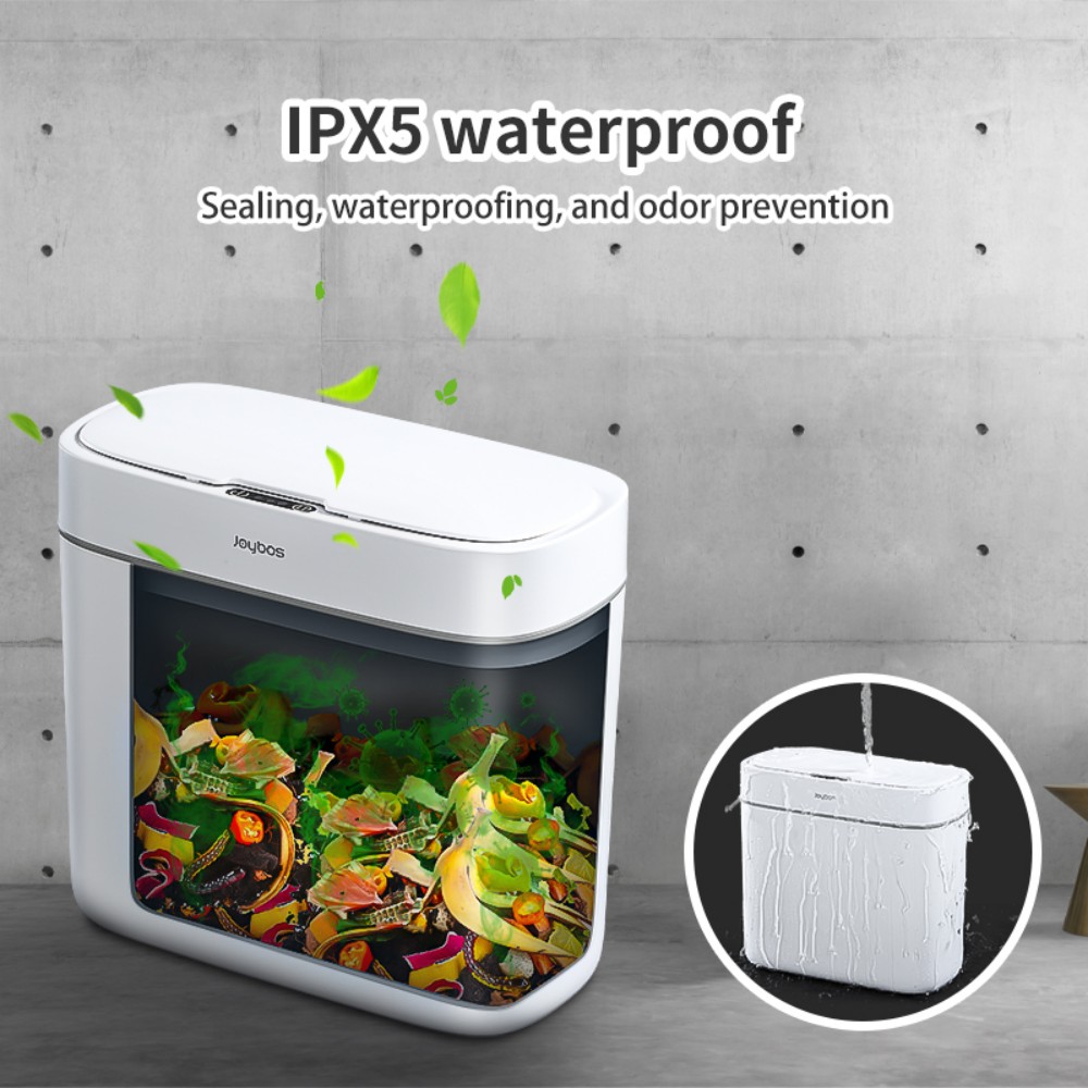 Joybos Bathroom Trash Can with Lid, 3 Gallon Slim Plastic Waste Basket, Motion Sensor Garbage Bin