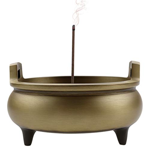 McDuets Large Copper Incense Burner Holder, Imitating Xuande Furnace