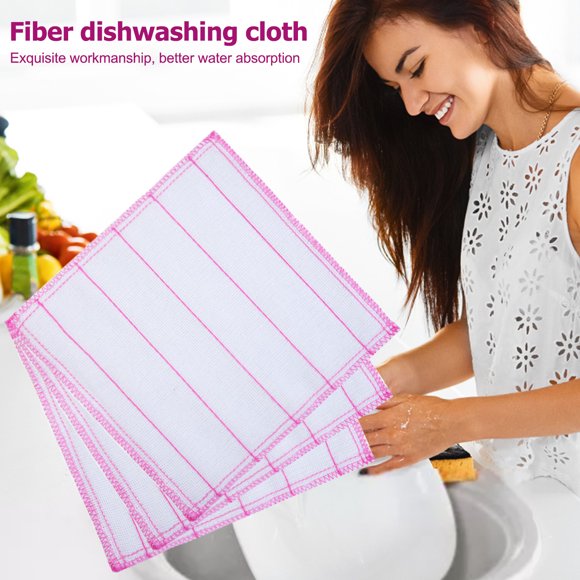 Oleegame 1PC Ten Dollar Items Oil Ply Kitchen Nonstick 3PC Five Absorbent Hand Dish Towel Water Fiber Thickening Dishclout Towels Cleaning Supplies White