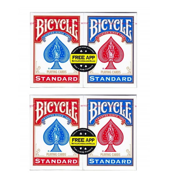 Bicycle Poker Size Standard Index Playing Cards (Pack of 2) red and blue