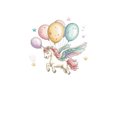 thumbnail image 3 of Adhesivos de pared con dibujos animados de unicornios con globos y estrellas, 40 x 60 cm, 3 of 4