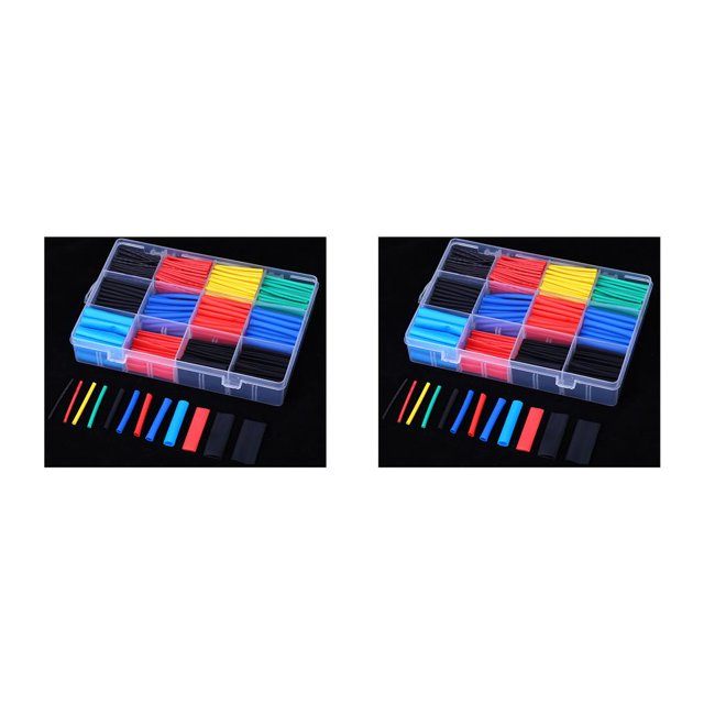 Riwesomey Tubo termorretráctil aislado manguito de tubo retráctil Cable de plástico juego de fundas de alambre Protector con caja de almacenamiento 328 750 PZ 2piezas Riwesomey CBP395291