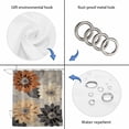 thumbnail image 5 of Burnt Orange Grey Black Flower Waterproof Fabric Shower Curtain,Spring Floral Botanical Waterproof Fabric Shower Curtain for Bathroom Curtains Bathtubs Shower Curtains with 12 Hooks Small 36x78in, 5 of 8