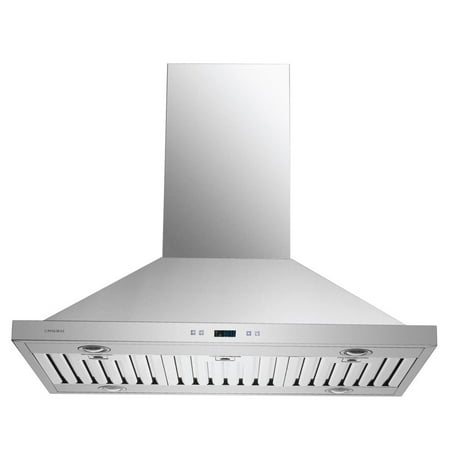 CAVALIERE 36" Inch Island Mounted Range Hood In Brushed Stainless Steel 900 CFM- LED Lighting- SV218B2-I36