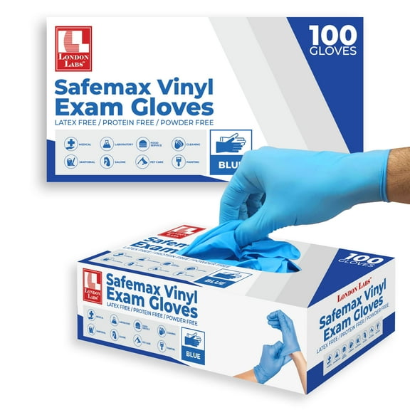 London Labs Synthetic Vinyl Exam Gloves Box of 200 Count Small