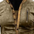 thumbnail image 3 of Mens Shirts, Mens Retro Henley Shirts Muscle Long Sleeve Button Cotton T-Shirt Slim Fit Casual Washed Top, 3 of 4