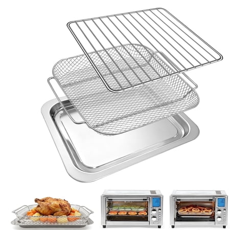GWY 3-Pack Air Fryer Set for Lagasse Everyday 360, Stainless Steel, Dishwasher Safe