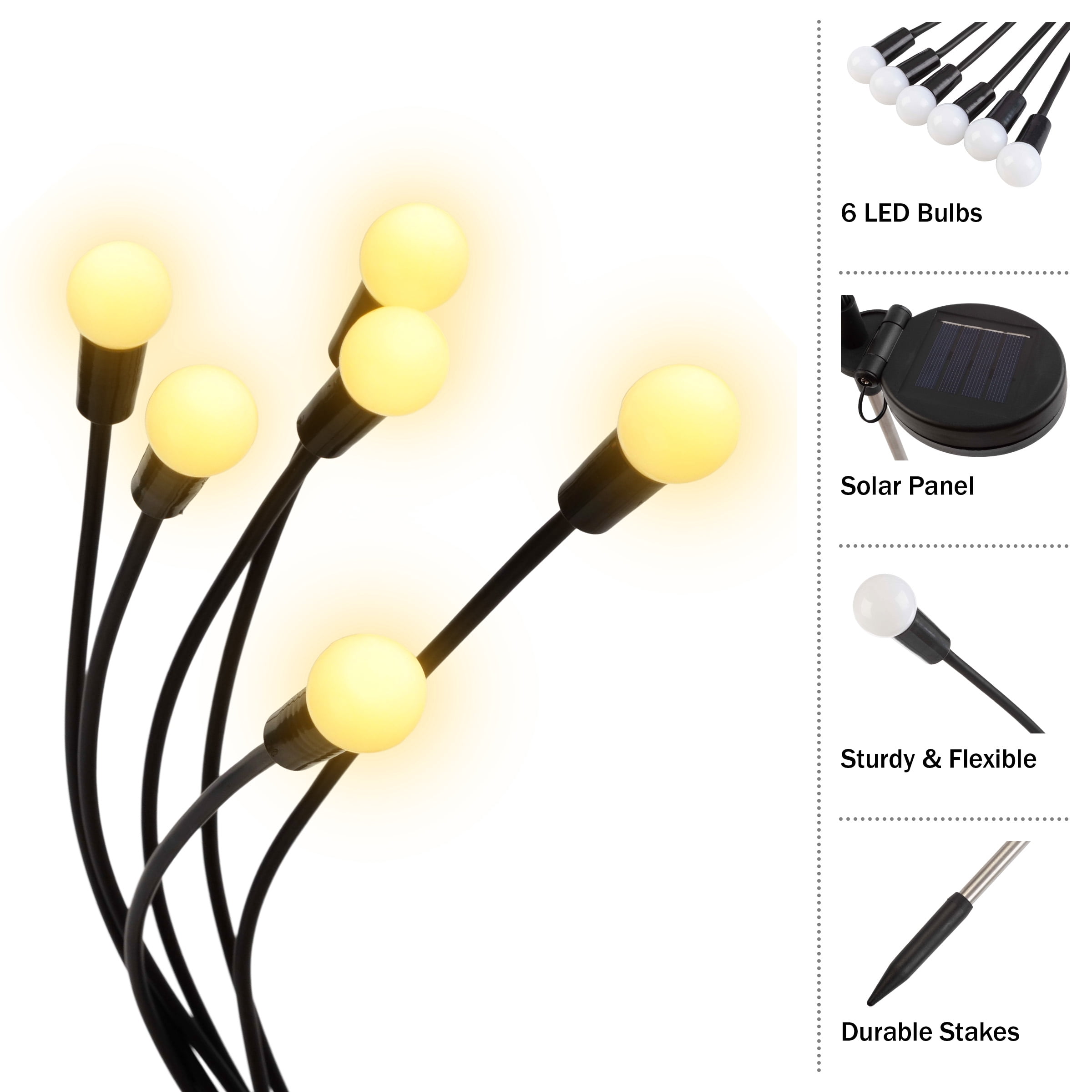 Pure Garden Outdoor Solar Garden Lights 4-Pack