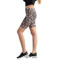 thumbnail image 2 of Women's Peach Skin Biker Shorts, Extra Skin Leopard Print, S, 2 of 5