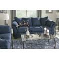 thumbnail image 4 of Modern Navy Blue Microfiber 2-Piece Living Room Set (Sofa and Loveseat) with Solid Hardwood Frame, 4 of 10