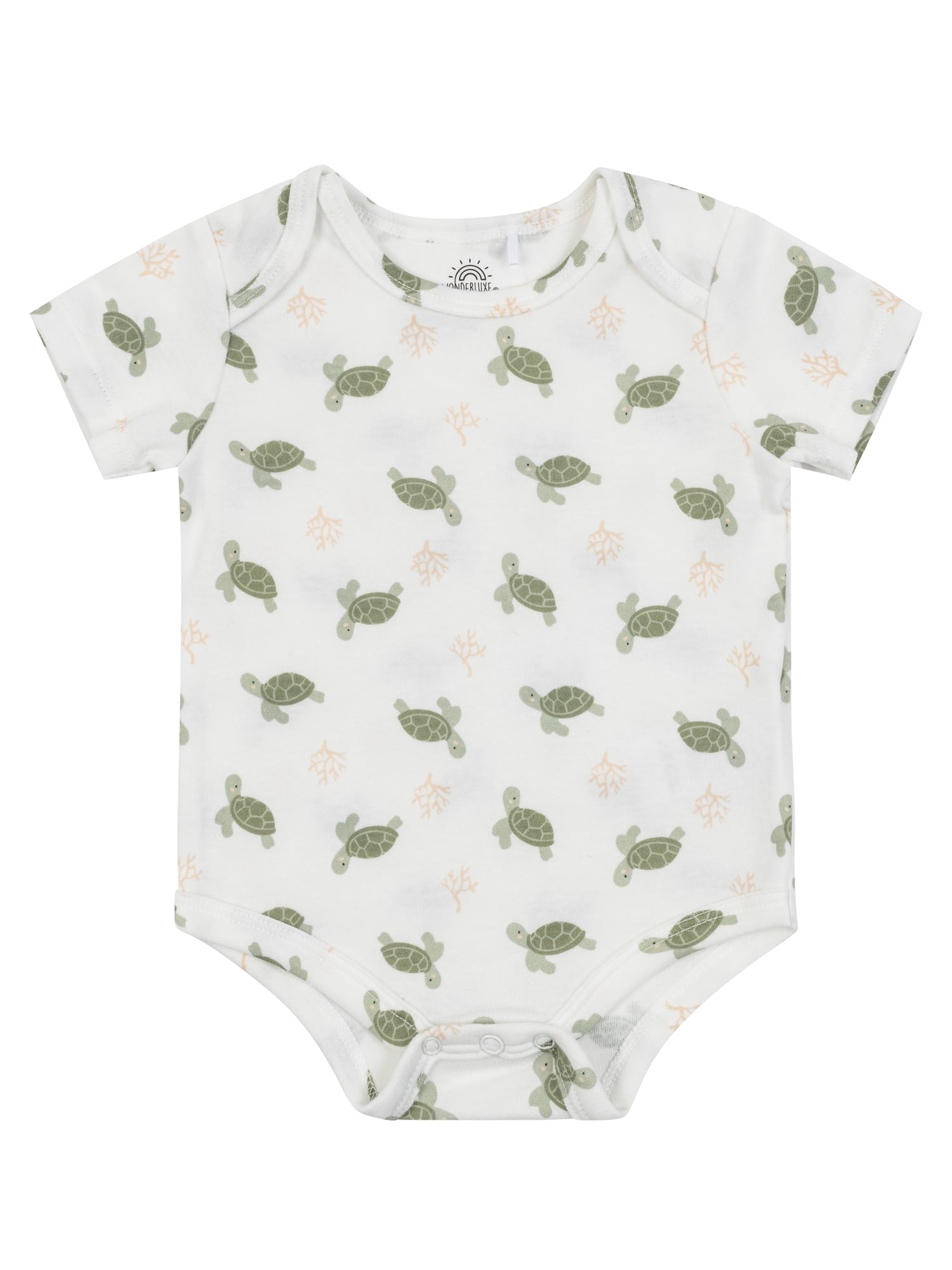 Wonderluxe Newborn Short Sleeve Bodysuits, 3-Pack, Sizes 0-3M-6-9M