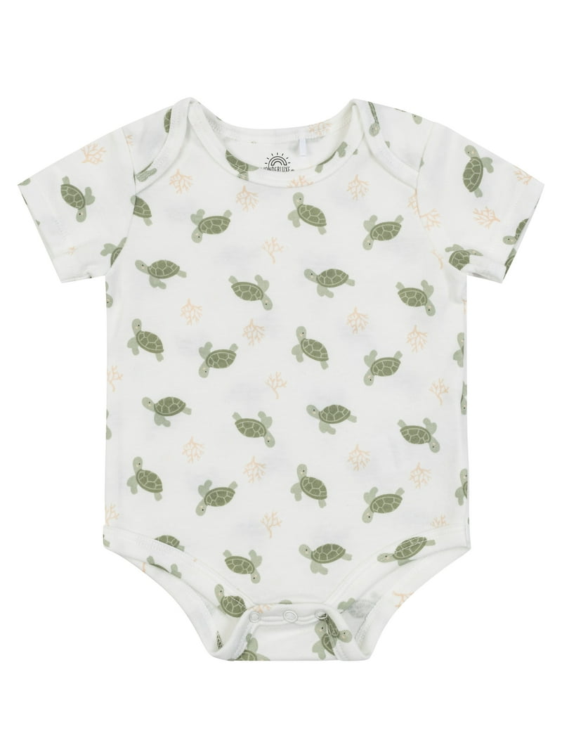 Wonderluxe Newborn Short Sleeve Bodysuits, 3-Pack, Sizes 0