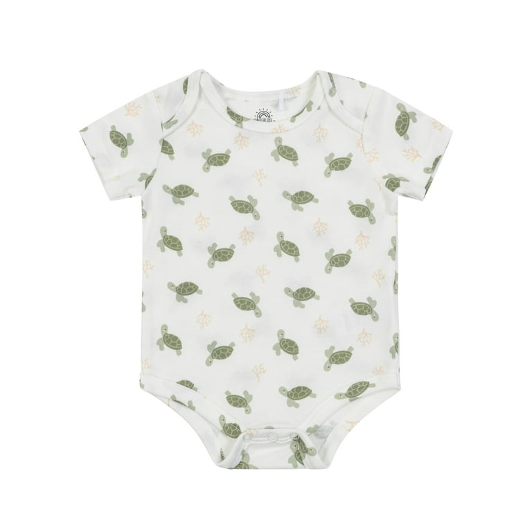 Wonderluxe Newborn Short Sleeve Bodysuits, 3-Pack, Sizes 0