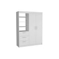 thumbnail image 3 of DEPOT E-SHOP Laurel 3-Tier Shelf and Drawers Armoire with Metal Handles, White, 3 of 6