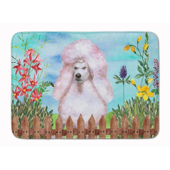 White Standard Poodle Spring Machine Washable Memory Foam Mat
