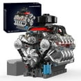thumbnail image 3 of CHUANK V8 Engine Model Building Block Set Creative Construction Learning Gift for Adults Teens 14+, 3 of 8