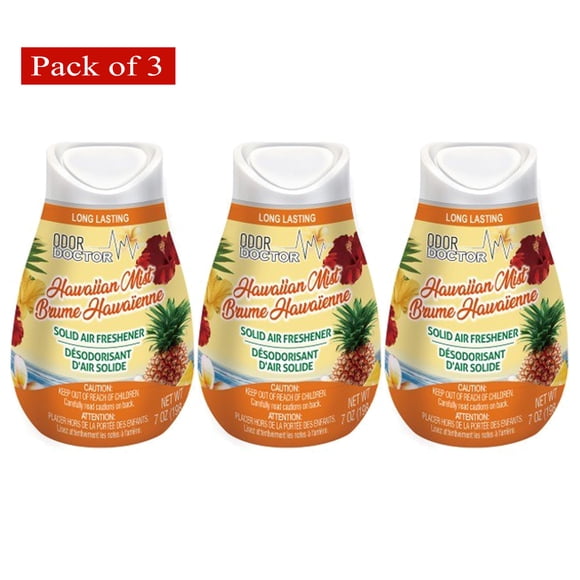 Odor Doctor Solid Air Freshener Cone – Hawaiian Mist, Long‑Lasting Freshness, 250 g (Pack of 3)