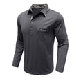 thumbnail image 6 of Ccpelsie Long Sleeve Henley Shirts for Men - Casual Fashion Crew Neck Men's Full Sleeve Tshirts Z3-Dark Gray,L, 6 of 7