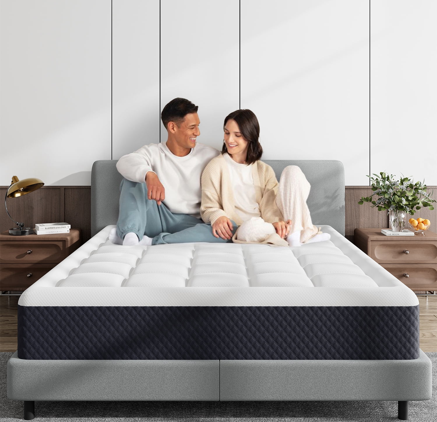 WARMKISS 8-Inch Gel Memory Foam Mattress, Queen, Pillow Top, Cooling