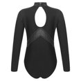 thumbnail image 6 of Sxiwei Kids Girls Rhinestones Mock Neck Figure Ice Skating Ballet Dance Leotard Bodysuit Long Sleeve Black 8, 6 of 7