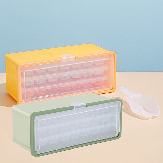 Xihbxyly Almacén de Liquidación Cubitos Moldeados 3 Cubitos En Hielo y Cajas Almacenables, Cubitos En Hielo Flexibles 21 Cubitos En Hielo Por Bandeja Que Se Pueden Usar para Cócteles y Whisky