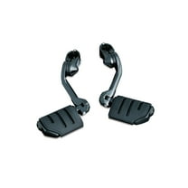 Kuryakyn 7584 Motorcycle Foot Controls: Tour-Tech Long Arm Cruise Mounts with Trident Dually ISO Pegs for 1-1/4" Engine Guards/Tubing, Gloss Black, 1 Pair