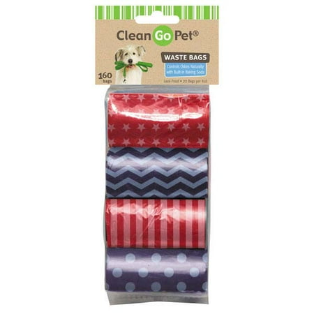 Clean Go Pet Waste Bags 8 Roll Stars Stripes Clean Go Pet Waste Bags 8 Roll Stars Stripes