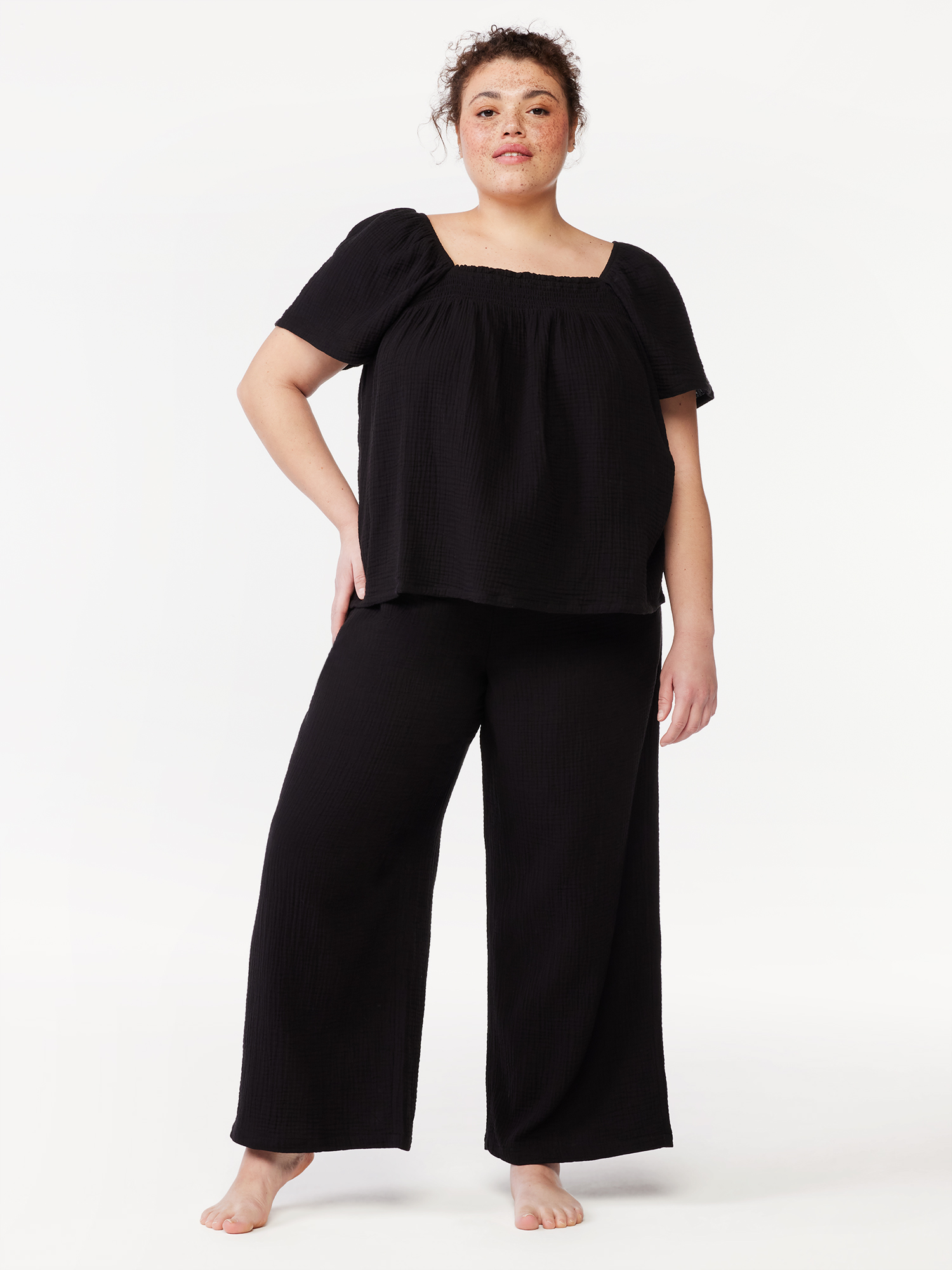 Joyspun Women's Gauze Sleep Pants, Sizes S to 3X