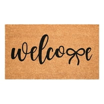 Black Welcome Bow Doormat, 17" x 29"
