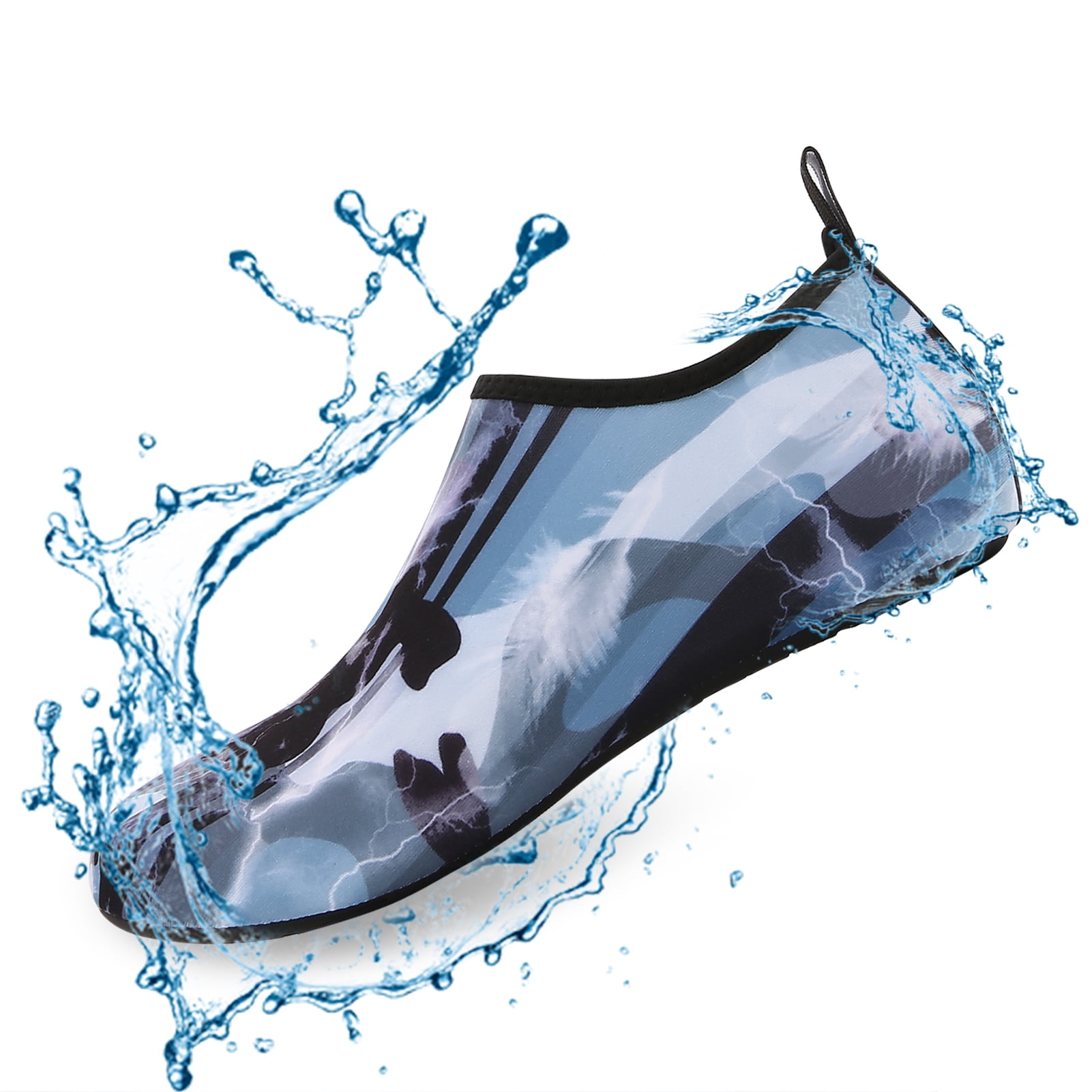 Men and Women a Slip On Barefoot Quick-Dry Beach Aqua Yoga Water Shoes (Thunder/Black, 11.5-12.5 Men)